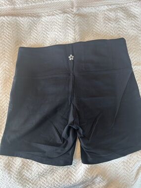 Tuff Athletics Black Bike Shorts with Small Reflective Logo